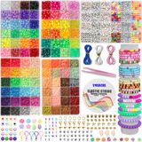 Kit De Fabricação De Pulseiras Ymsdzhl 11700 Unidades Com Contas De Pônei De 48 Cores
