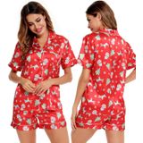 Conjunto De Pijamas Swomog, Roupa De Dormir De Manga Curta Feminina, Cetim
