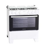 Fogão 5 Bocas Atlas Mônaco Plus com Mesa Inox e Acendimento Automático Branco Bivolt