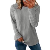 Top Dokotoo Plus Size Feminino, Outono De 2024, Manga Comprida, Cinza