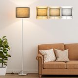 Luminária De Chão Ambimall Modern 152 Cm Com Abajur Preto/prata