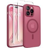 Capa De Telefone Capraro Magnetic Para Iphone 14 Pro Max Rosa Vermelha