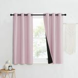 Painéis De Cortina Nicetown 100% Blackout Com Forro Preto 74x100cm