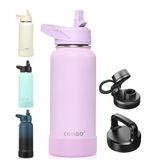 Garrafa De Água Civago Isolada 950ml Em Aço Inoxidável Com Palha