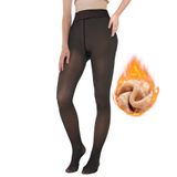 Meias Forradas De Lã Exquislife Sheer Thick Para Mulheres Pretas