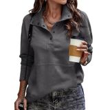 Moletom Feminino Shewin, Moda Outono 2024, Tamanho Grande, Cinza Escuro