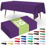 Toalha De Mesa De Plástico Descartável, Pacote Com 10 Unidades, 137 X 274 Cm, Roxa