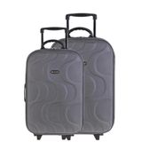 Kit 1 Mala Viagem Copacabana Cinza M + 1 Mala Cinza P