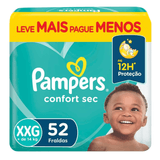 Fralda Pampers Confort Sec Fortbag Xxg Com 52 Unidades