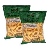 Kit 2 Biscoito De Polvilho Mió Sabor Tomate E Manjericão Com Parmesão 80g