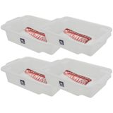Kit 4 Bandeja Plástica Açougue Multiuso Carnes Aves Peixes