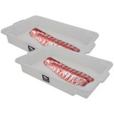 Kit 2 Bandeja Plástica Açougue Multiuso Carnes Aves Peixes