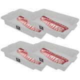 Kit 4 Bandeja Plástica Açougue Multiuso Carnes Aves Peixes