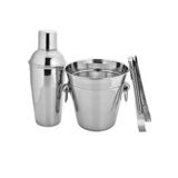 Kit Coqueteleira + Balde + Pegador Aço Inox 500Ml Art House