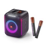 Caixa De Som Jbl Partybox Encore, 2 Microfones Sem Fio, Bluetooth, 100w, À Prova De Respingo Ipx4 - Preta