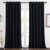 Cortina Nicetown Blackout 279x279cm Preta Para Porta Deslizante