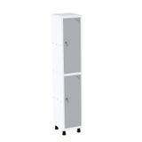 Roupeiro Em Aço Mt 1v 2 Portas - Fechadura Branco/cinza