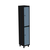 Roupeiro Em Aço Mt 1v 2 Portas Com Prateleira Interna Pitâo Preto/azul Dali