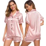Conjunto De Pijama Feminino Swomog, Seda, Cetim, Manga Curta, Rosa Sakura