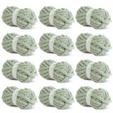 Fio Hombys Sage Green Chunky Chunky Chenille Para Crochê E Tricô