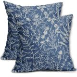 Capas De Travesseiro Sorfbliss Blue 45x45cm, Conjunto De 2 Florais Vintage