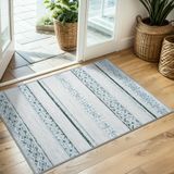 Tapete Tosuoka De 2x3m Para Sala De Estar, Quarto, Escritório Azul/marfim
