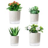 Vasos Autoirrigáveis Etvski Para Plantas De Interior, 4 Peças Pretas