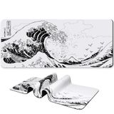 Mouse Pad Para Jogos Blitzpaw Long 800x300mm Cinza White Wave