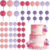 Decorações De Bolo: Corner Lace Ball, 52 Peças, Rosa Escuro, Roxo