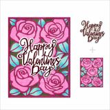Cutting Dies Xmzzmx Words Feliz Dia Dos Namorados Rose