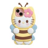 Capa De Telefone Yakvook Kawaii Bee Cat Iphone 14 Pro Max De Silicone