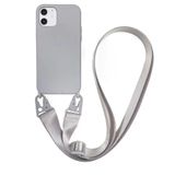 Capa De Telefone Crossbody Cquukoi Para Iphone 13 Pro Max Cinza