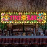 Decorações De Festa Oumuamua Hawaiian Tiki Bar Com Luzes De 15,7 X 72 Polegadas