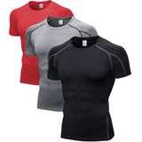 Camisa De Compressão Yuerlian Masculina, Manga Curta, Esportiva