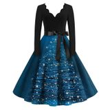 Vestido De Natal Fqzwong 2024 Para Mulheres Plus Size Azul Escuro