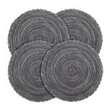 Placemats Fanquare Para Interiores E Exteriores, Redondos, De Concreto Trançado, Cinza