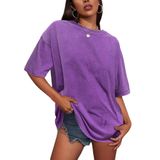 Blusas Shingokensou, Meia Manga, Camiseta Grande, Feminina, Roxa