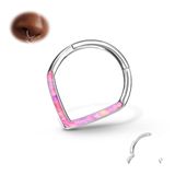Corpo Do Anel De Septo Bonita Opal 16g Teardrop 316l Em Aço 10 Mm
