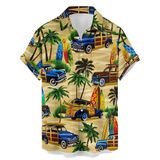 Camisa Hlcfaci Hawaiian Casual Bowling De Manga Curta Para Homens