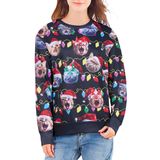 Moletom Zengents Ugly Christmas 3d Lights String Cats Women