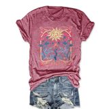 Camiseta Feminina Intheface Com Estampa De Flores Vintage Rosa