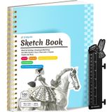 Caderno De Esboços Popyola 9x12cm Com Régua De Marcadores De 100 Folhas