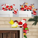 Decorações De Portas De Natal, Artesanato Em Madeira, Design De Papai Noel
