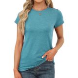 Camiseta Feminina Memorose, Manga Curta, Gola Redonda, Azul E Verde