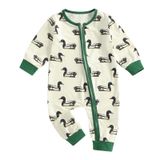 Roupas De Bebê Chloefairy Duck Hunting Romper 6-12 Meses Bege