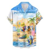 Camisa Masculina Hlcfaci Funny Hawaiian 2024 Com Estampa De Papagaio Sl