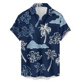 Camisa Masculina Hlcfaci Funny Hawaiian 2024 Com Estampa De Papagaio Azul 3gg