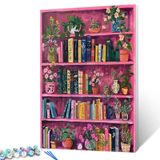 Kit Paint By Numbers: Tema De Estante De Livros Aihonmin Para Adultos