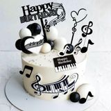 Guitarra De Música Rock Cake Topper Jevenis Com Bola De Discoteca E Notas