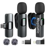 Microfone De Lapela Sem Fio Epinovo 3 Em 1 Para Iphone - Pacote Com 2